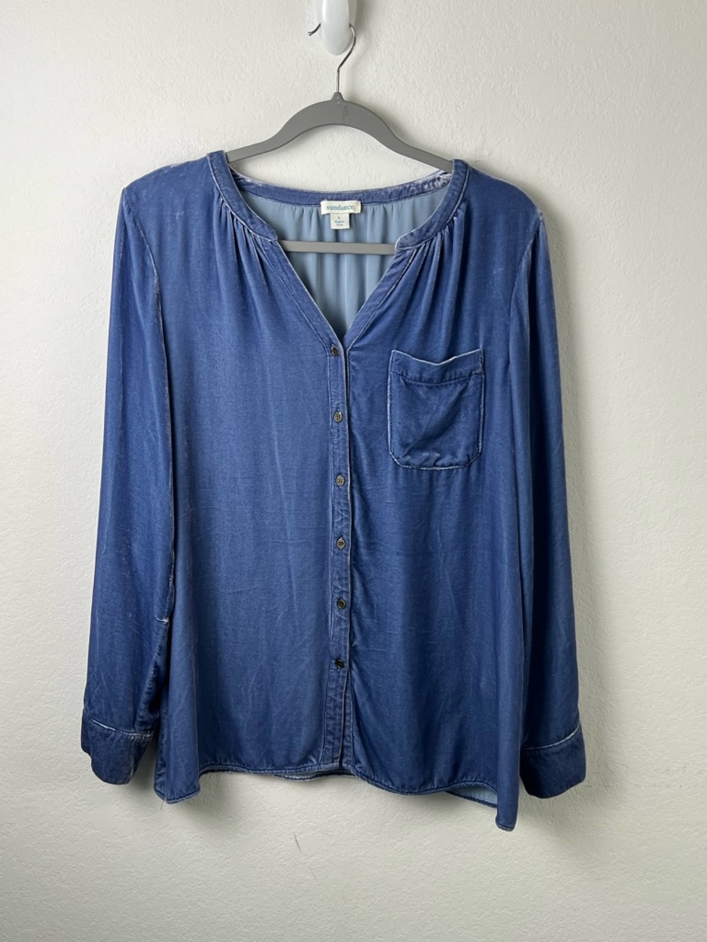 Sundance Blue Velvet Long Sleeve Button Down